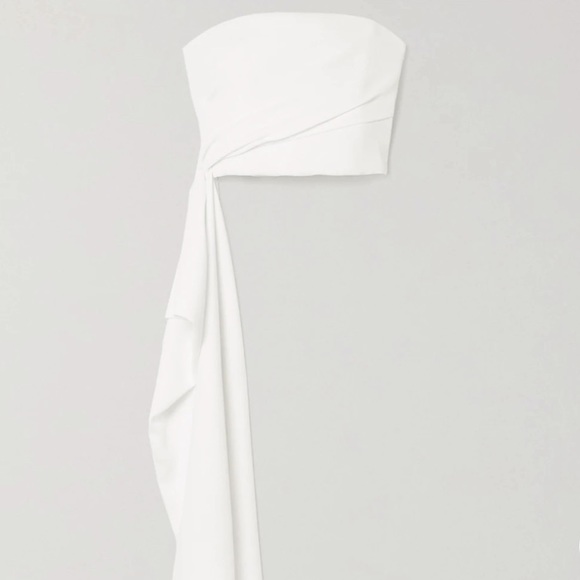 Reem Acra Tops - Draped pleated crepe bustier top